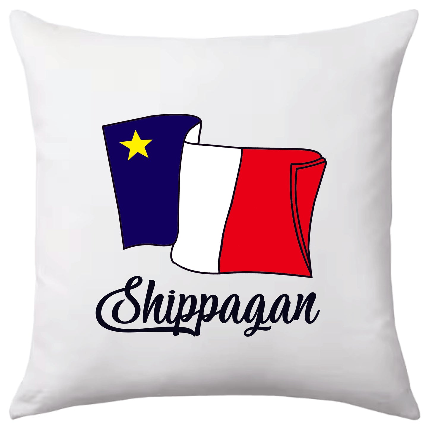Coussin acadien - Drapeau avec nom personnalisé