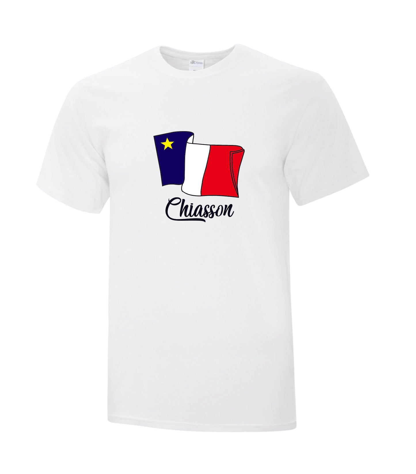 T-shirt acadien - Drapeau avec nom personnalisé