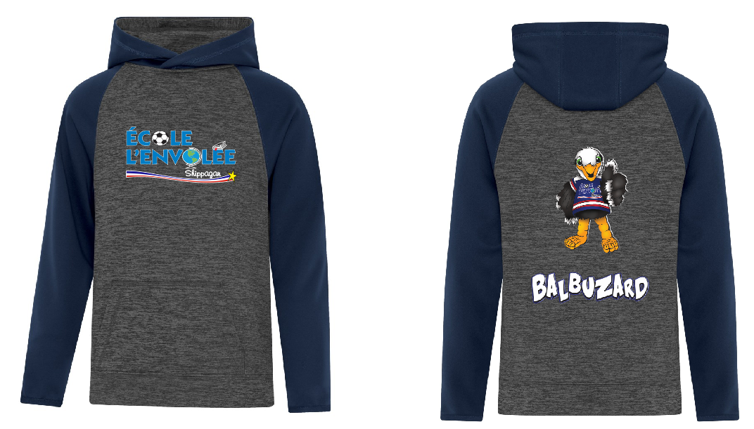 École Envolée - Cagoule 2 couleurs enfant