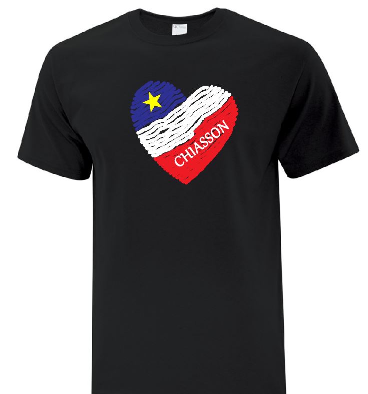 T-shirt acadien nom personnalisé