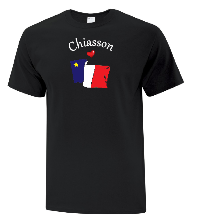 T-shirt acadien - Drapeau avec nom personnalisé