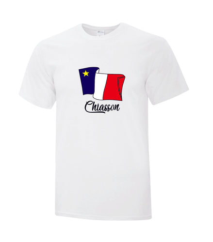 T-shirt acadien - Drapeau avec nom personnalisé