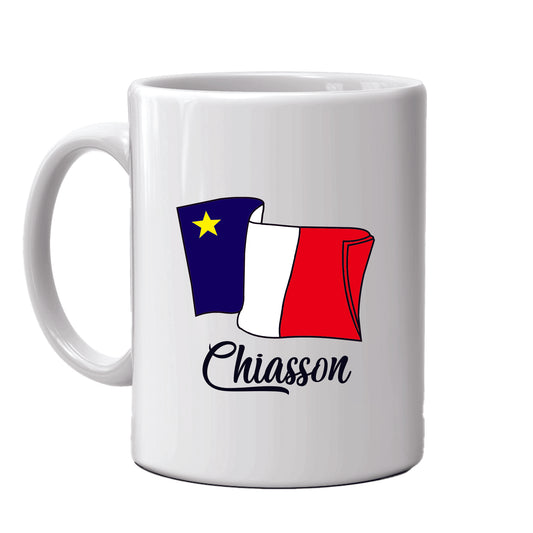 Tasse acadienne - Drapeau avec nom personnalisé
