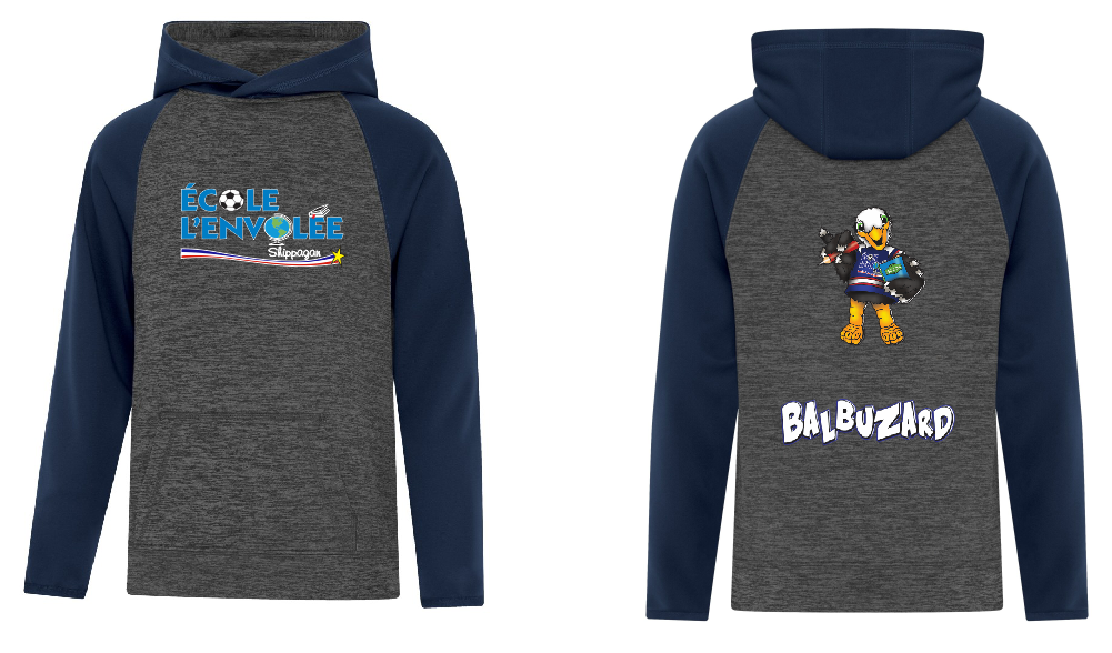 École Envolée - Cagoule 2 couleurs enfant