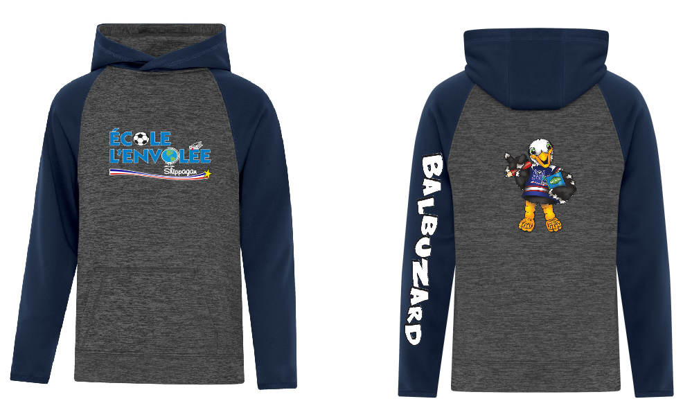 École Envolée - Cagoule 2 couleurs enfant