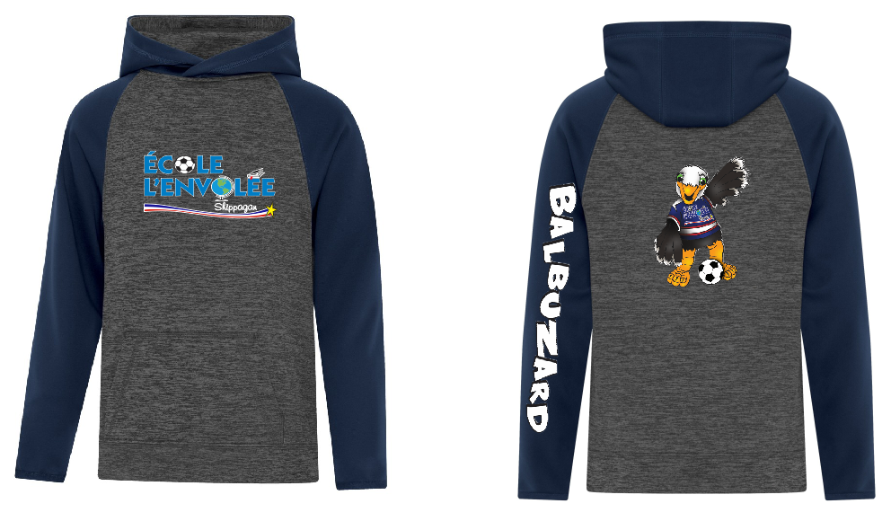 École Envolée - Cagoule 2 couleurs enfant