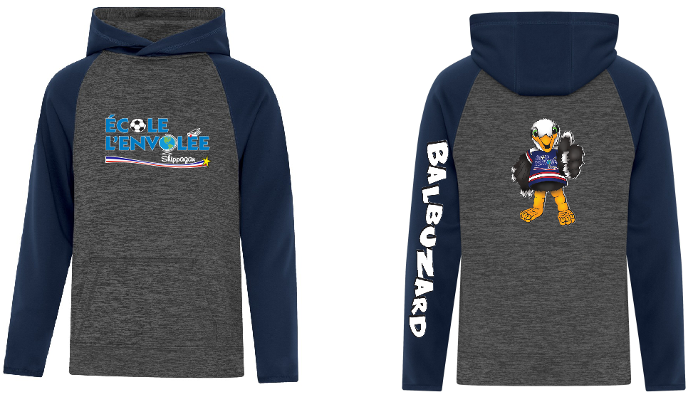 École Envolée - Cagoule 2 couleurs enfant