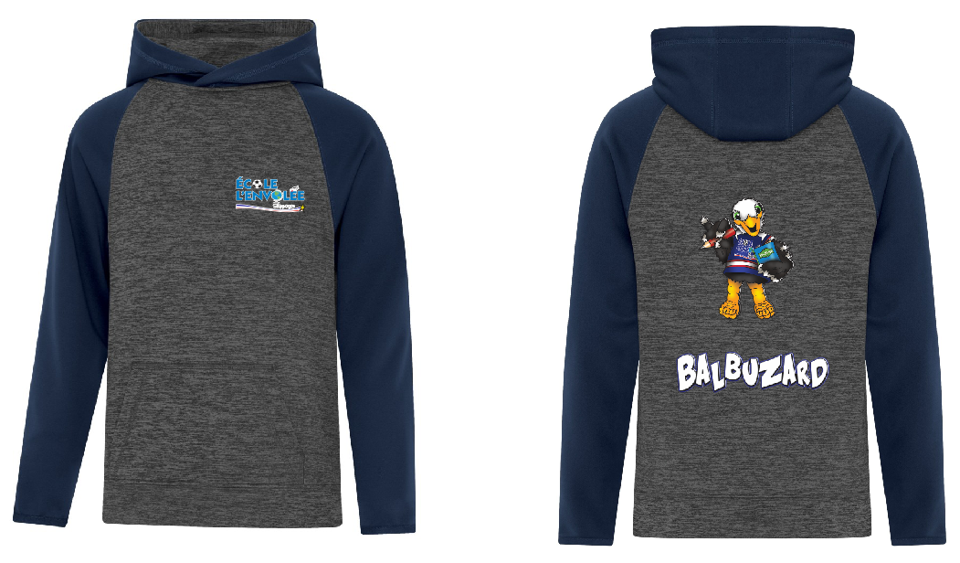 École Envolée - Cagoule 2 couleurs enfant
