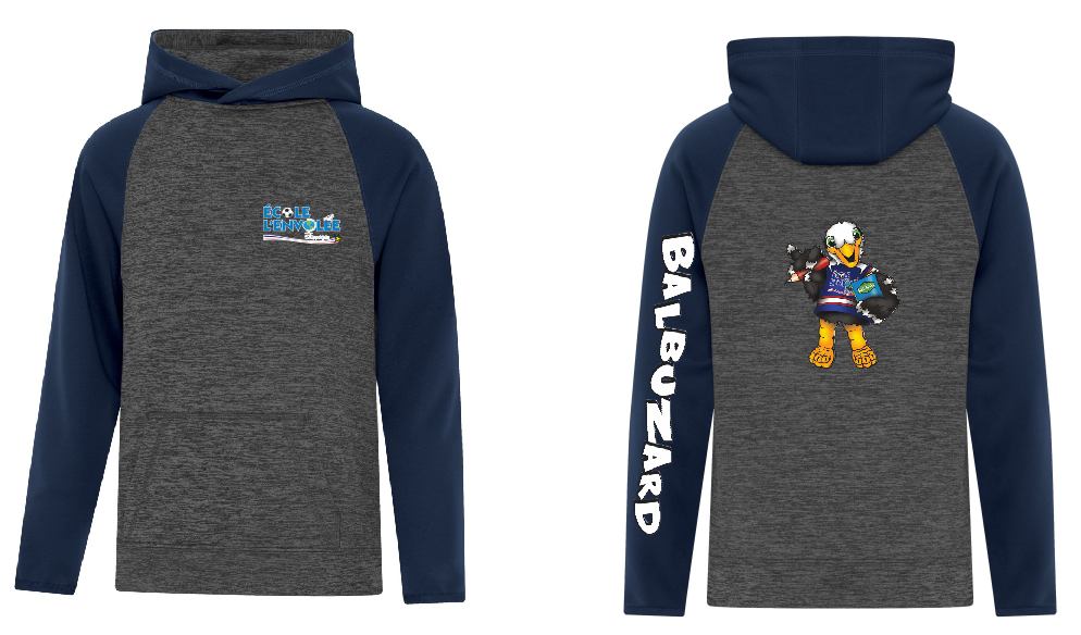 École Envolée - Cagoule 2 couleurs enfant