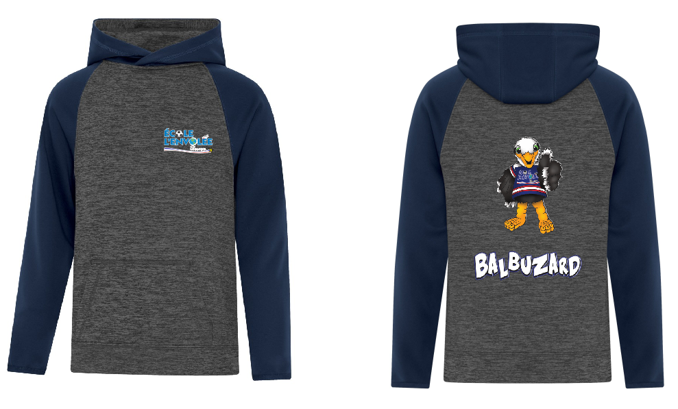 École Envolée - Cagoule 2 couleurs enfant