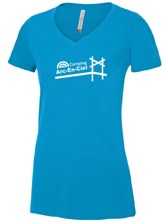 Camping Arc-en-ciel - T shirt V-neck
