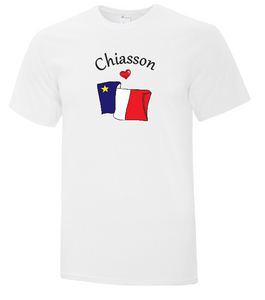 T-shirt acadien - Drapeau avec nom personnalisé