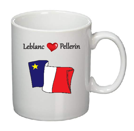 Mug  - Drapeau acadien+ nom de famille