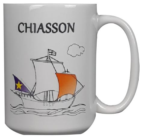 Tasses acadienne 15 oz- Nom de famille personnalisé